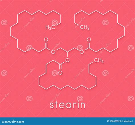 Stearin Saturated Fat Molecule: Triglyceride Composed of Glycerol and 3 Saturated Fatty Acids ...