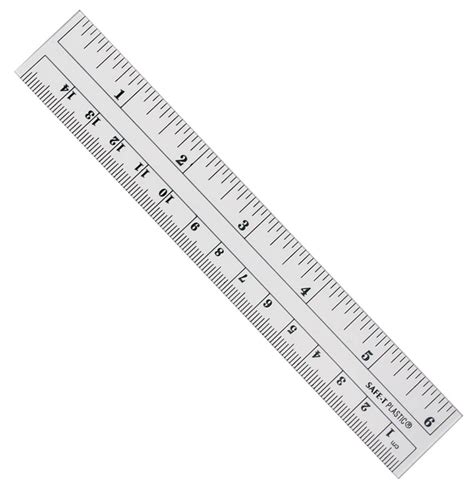 Ruler, clear plastic, 15 cm