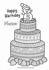 Happy Birthday Cake Coloring Pages sketch template