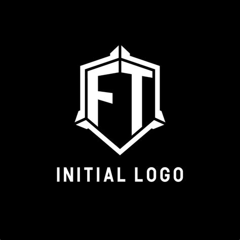 FT logo initial with shield shape design style 24301310 Vector Art at ...