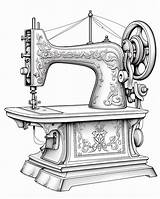 Best Of Sewing Machine Coloring Pages  Premium AI Generated Image sketch template