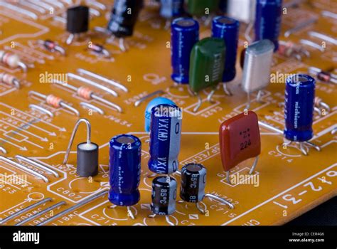 circuit board with chips and capacitors Stock Photo - Alamy