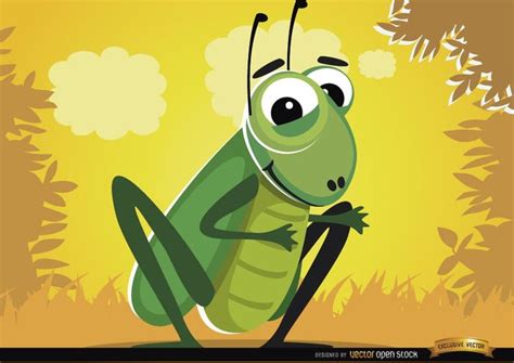 Funny Cartoon Cricket Bug - Vector Download