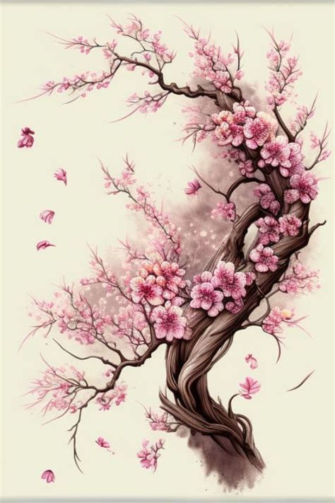 japanese style cherry blossom tree design Tree Tattoo Designs, Japanese ...