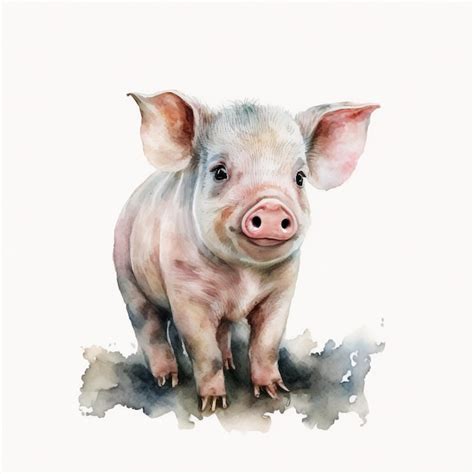 Premium Photo | Watercolor pig