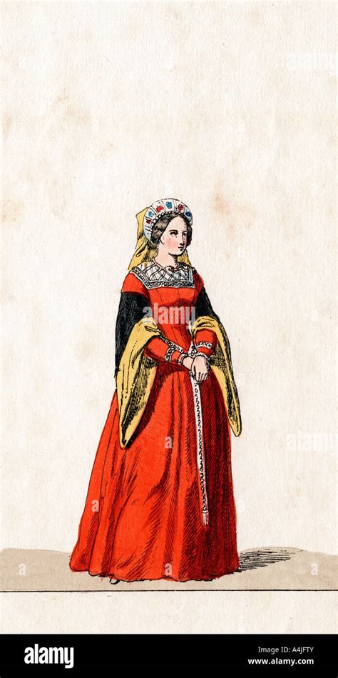 Lady-in-waiting, costume design for Shakespeare's play, Henry VIII ...