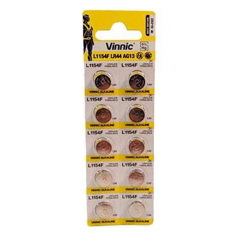 Vinnic LR44 1.5V 110mAh Alkaline Coin Cell Battery Replacement for ...