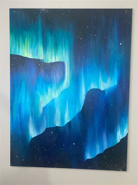 Northern Lights Acrylic painting. Wall art | Etsy