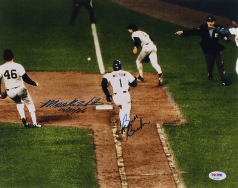 Mookie Wilson & Bill Buckner Signed 1986 World Series 11x14 Photo ...