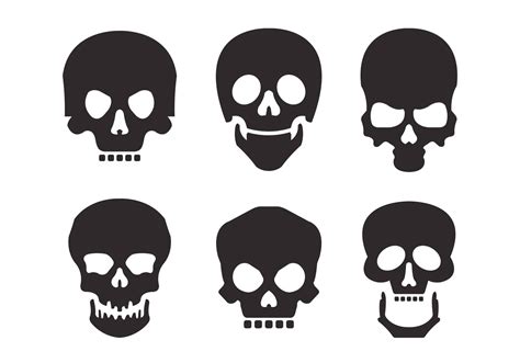 Skull Silhouette Vector Set 92937 Vector Art at Vecteezy