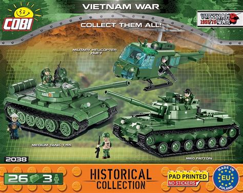 Cobi Small Army Vietnam War Historical Collection 26 pieces 3 figures (2 American, 1 Vietnamese ...