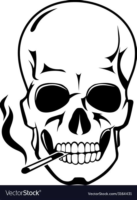 Skull for danger smoke concept Royalty Free Vector Image