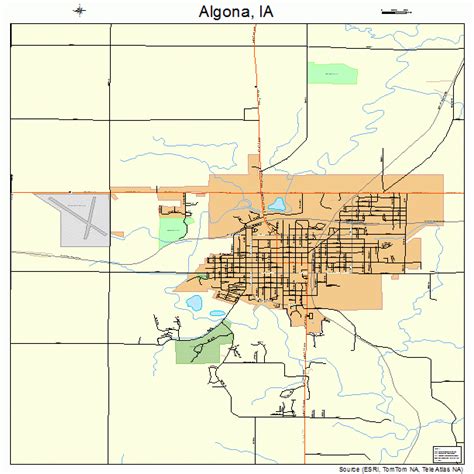 Algona Iowa Street Map 1901135