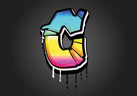 C letter 3D Graffiti Dripping alphabet font vector 11974548 Vector Art at Vecteezy