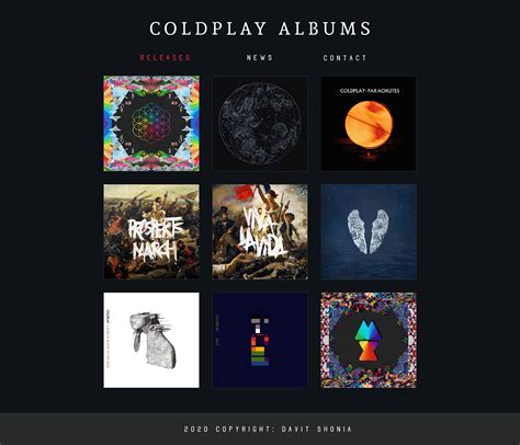 Personal Project Coldplay Albums on Behance