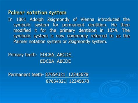 Palmer Notation System / Palmer Notation Dental Notation Human Tooth Deciduous ... - Corydon ...