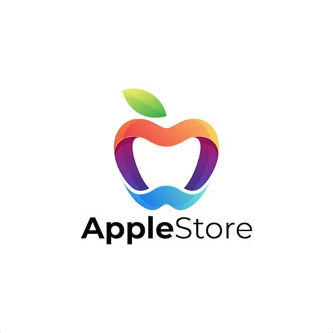 Premium Vector | Vector logo illustration apple store gradient colorful ...