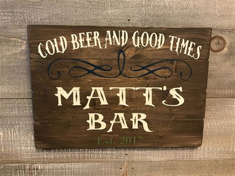 Wood Bar Signs Rustic Bar Sign Wood Custom Wood Bar Sign