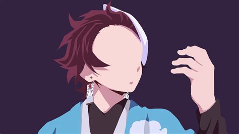 (Reupload) Tanjiro in Wisteria Forest: Vector (Minimalism) Art - Wallpaper (4K) : KimetsuNoYaiba