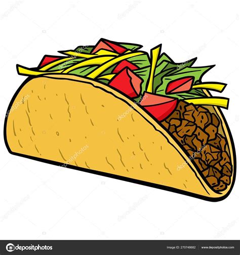 Taco Cartoon Illustration Taco Stock Vector by ©larryrains 270748682