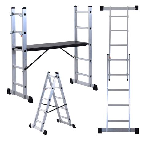 Buy HOMCOM Aluminium Scaffolding Ladder Multi Combination Multi-purpose ...