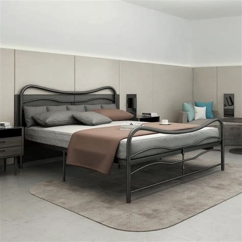 Modern contracted 1.8m iron art bed 1.5m adult double iron frame bed 1.2m single child princess ...