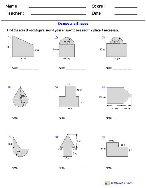 Area Of Compound Shapes Questions And Answers