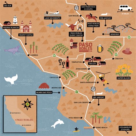 Illustrated Tourism Map of Paso Robles, California by Nate Padavick — Nate Padavick