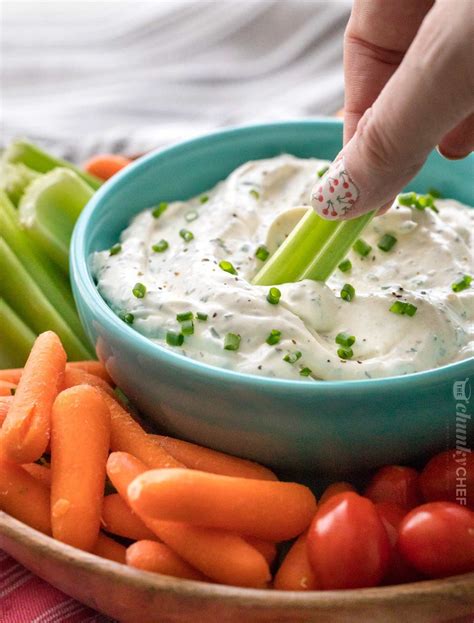 Easy Garlic and Herb Veggie Dip - The Chunky Chef