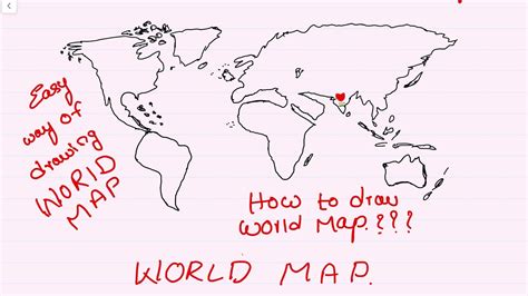 How to draw world map easily|| easy way of drawing world map step by step |worldmap|upsc - YouTube