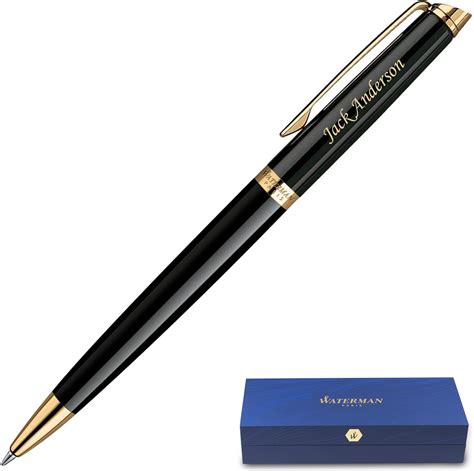 Personalized Waterman Pen | Engraved Waterman Hemisphere Lacquer Black ...