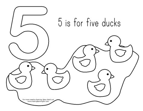 Five Little Ducks Image coloring page - Download, Print or Color Online ...