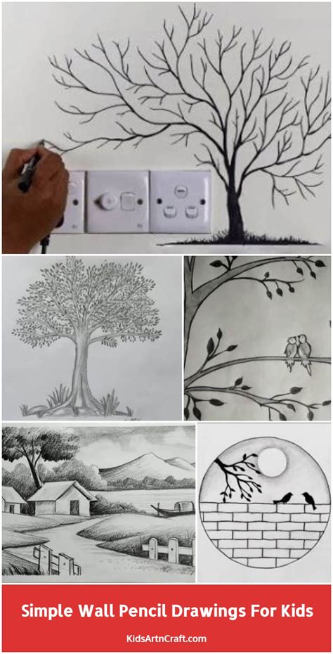 Simple Wall Pencil Drawings For Kids - Kids Art & Craft