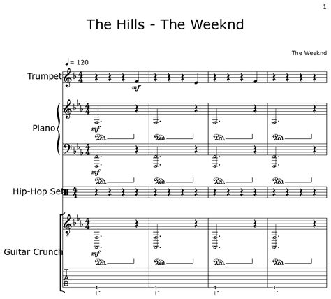 The Hills - The Weeknd - Sheet music for Trumpet, Piano, Hip-Hop Set, Guitar Crunch