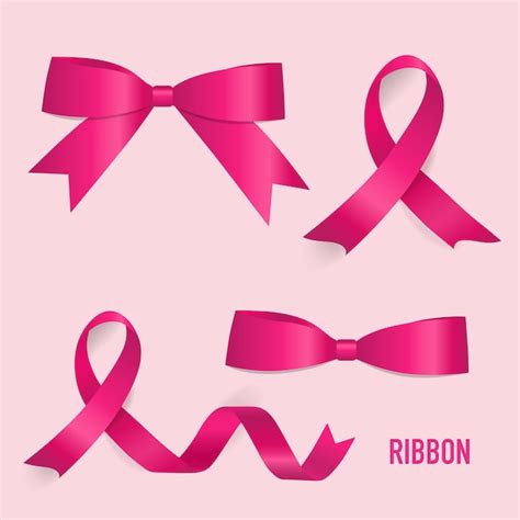 Free Vector | Pink ribbons collection