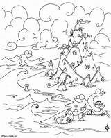 Amazing Sandcastle Coloring Page sketch template