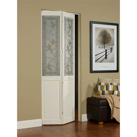 AWC Giverny Decorative Glass Bifold Door 36"wide x 80"high Unfinished Pine - Walmart.com