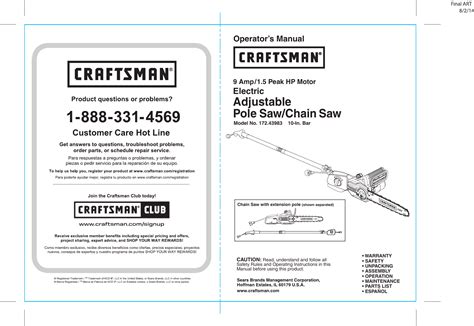 Craftsman 9A Electric Pole Saw Owners Manual