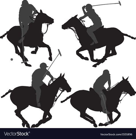 Polo player silhouette Royalty Free Vector Image