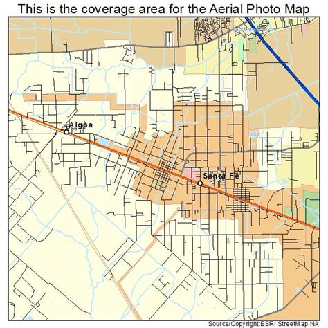 Aerial Photography Map of Santa Fe, TX Texas