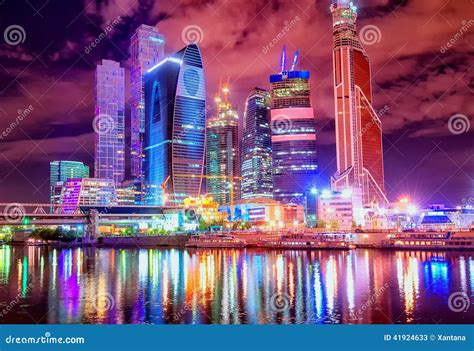 Night Moscow Russia Skyline