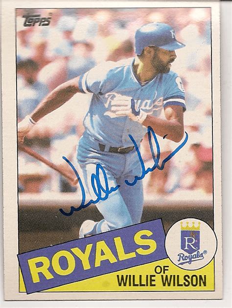 Autographed WILLIE WILSON 1985 Topps Card - Main Line Autographs