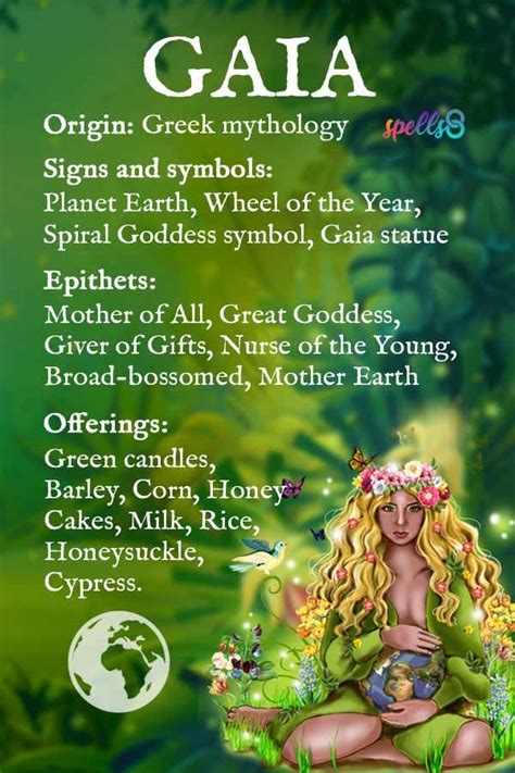 Gaia: Goddess Symbols, Correspondences, Myth & Offerings – Spells8 | Goddess symbols, Goddess ...