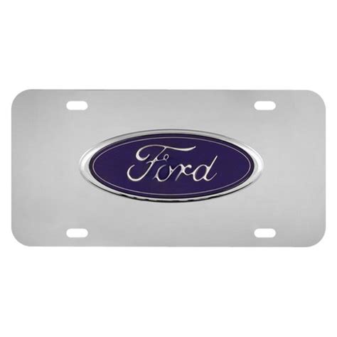 Pilot® LP-021B - Chrome License Plate with Ford Logo