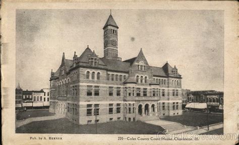 Coles County Courthouse Charleston, IL Postcard