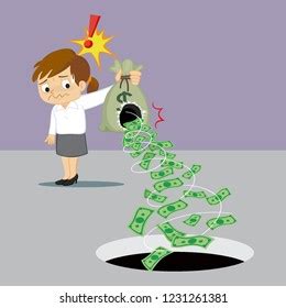 Businesswoman Losing Her Money Down Drain Stock Vector (Royalty Free) 1231261381 | Shutterstock