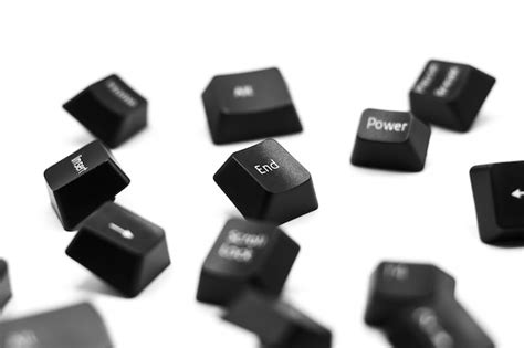 Premium Photo | End button of keyboard isolated on white background