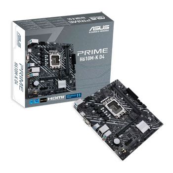 ASUS Intel H610 PRIME H610M-K D4 Micro-ATX Motherboard LN122652 | SCAN UK