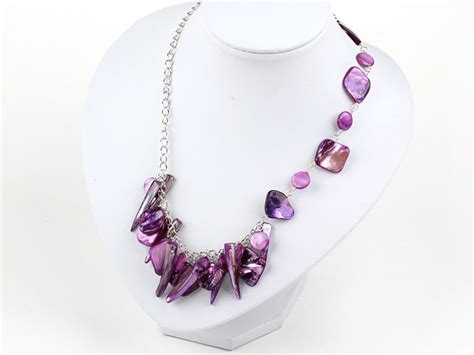 Fashion style dyed purple shell necklace with extendable chain: http://www.aypearl.com/wholesale ...