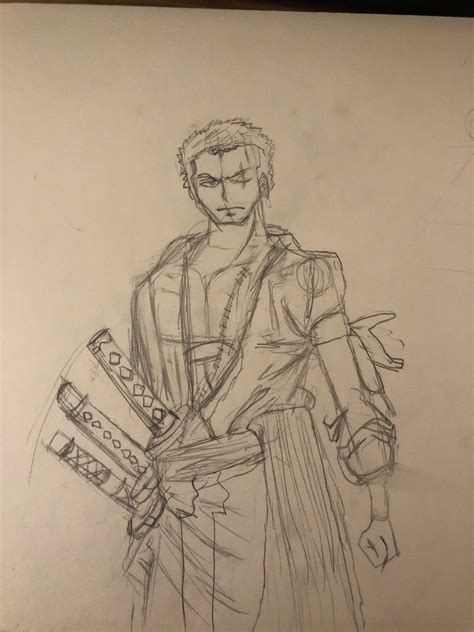 A quick TS Zoro sketch :) : r/OnePiece